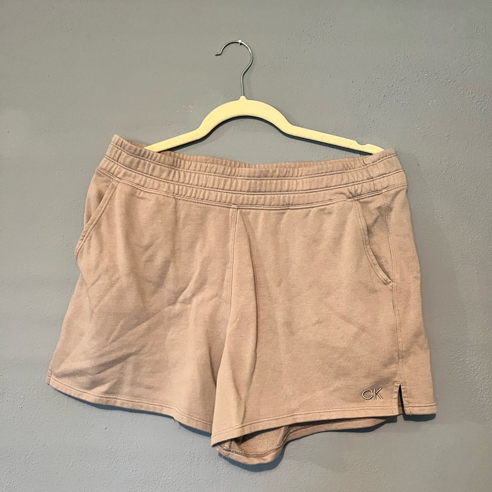Calvin Klein Tan Athletic Shorts with Elastic Waistband
